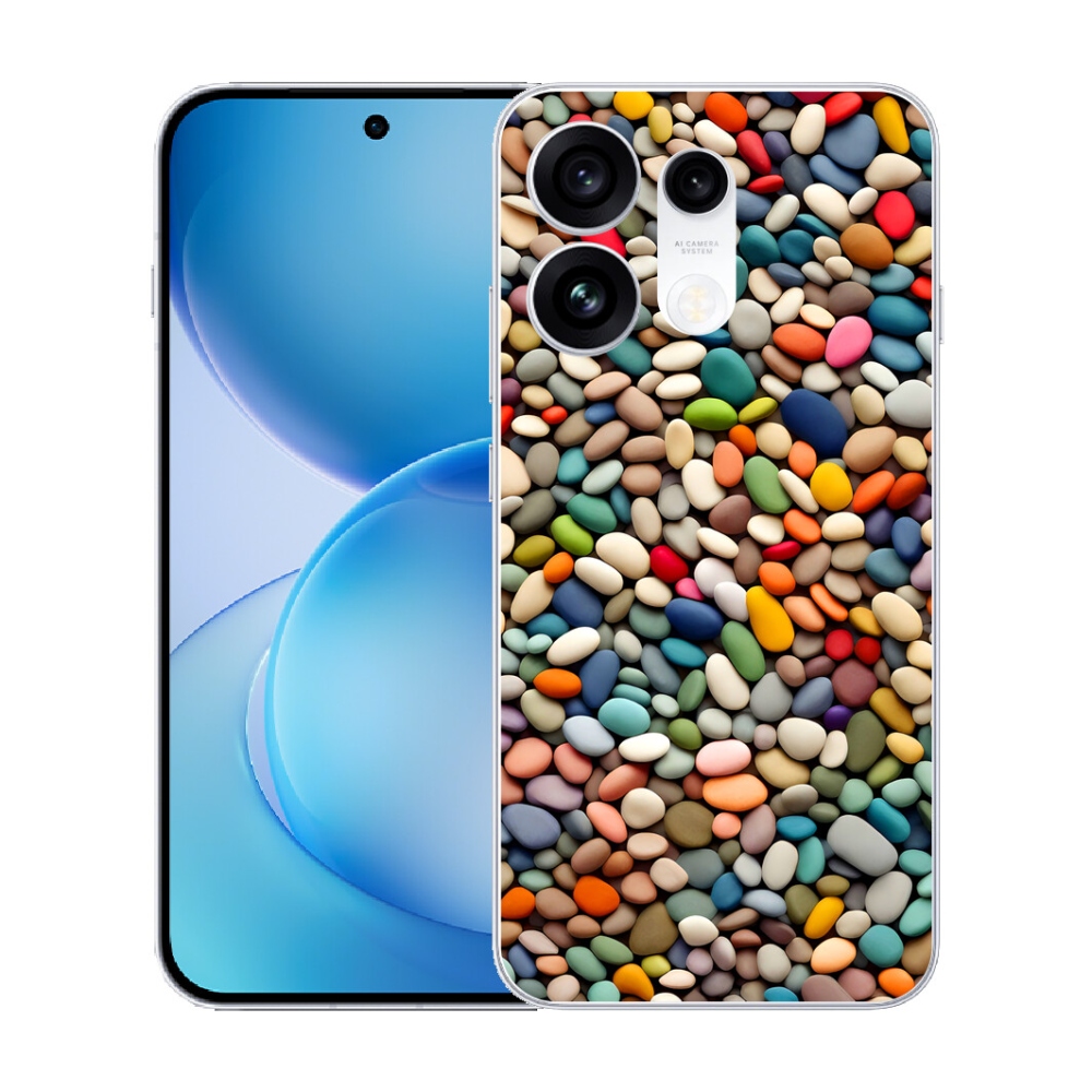 Gélový kryt mmCase na Oppo Reno 16 Pro 5G - farebné kamienky 2
