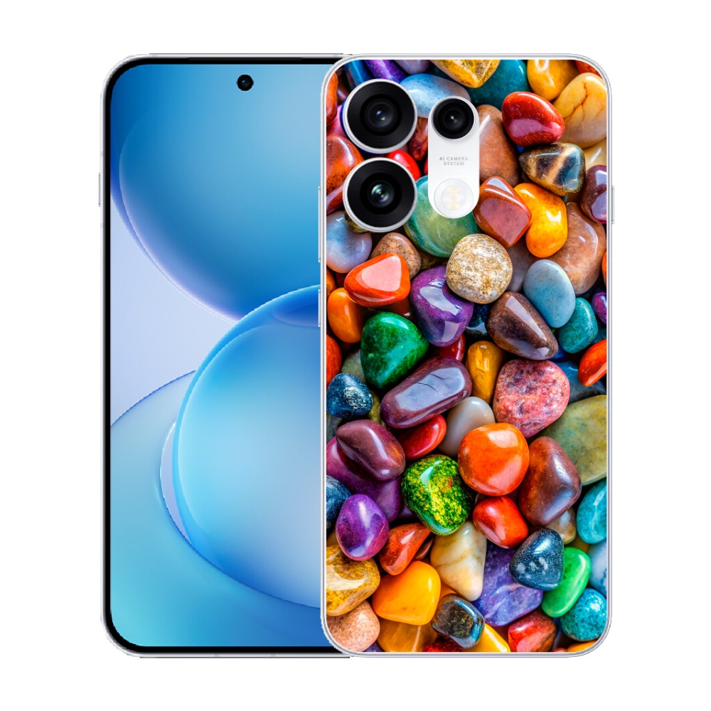 Gélový kryt mmCase na Oppo Reno 16 Pro 5G - farebné kamienky
