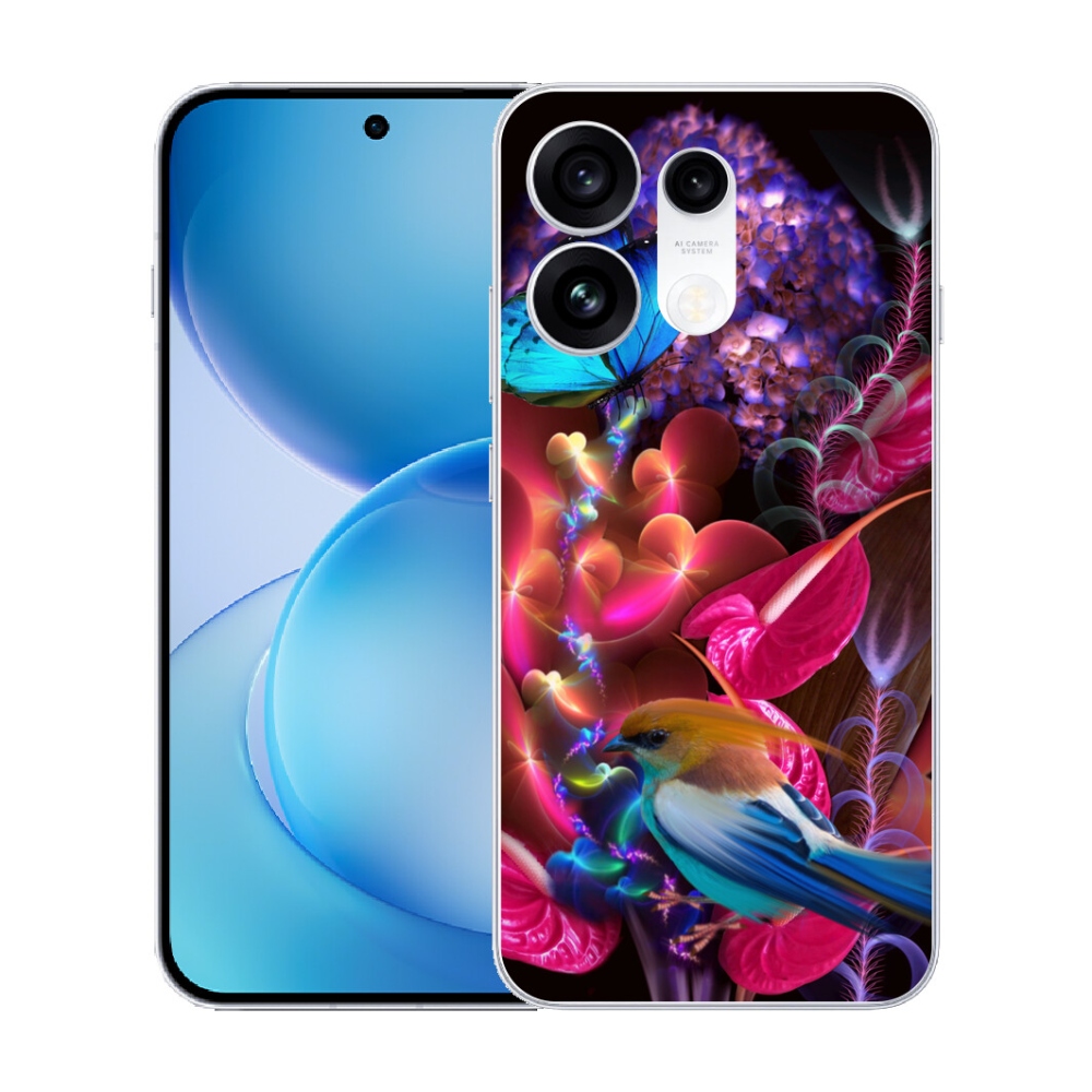 Gélový kryt mmCase na Oppo Reno 16 Pro 5G - farebné kvety