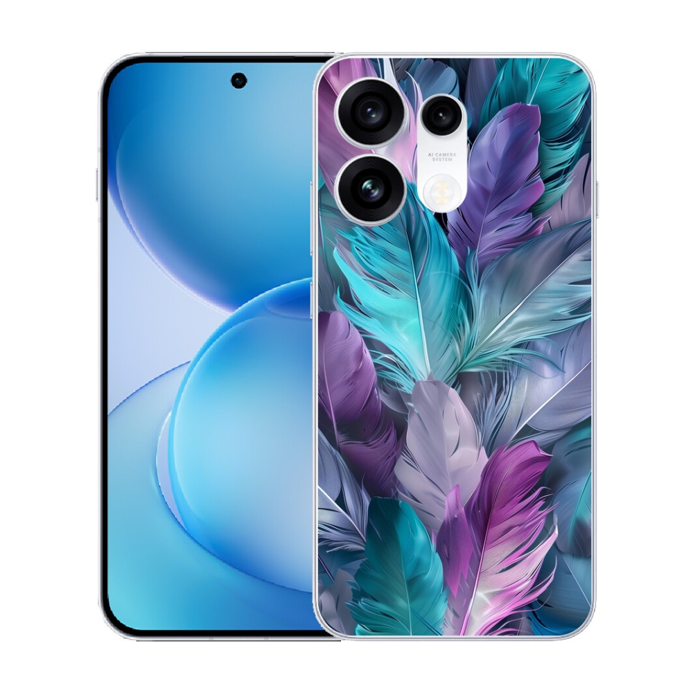 Gélový kryt mmCase na Oppo Reno 16 Pro 5G - farebné perie 2