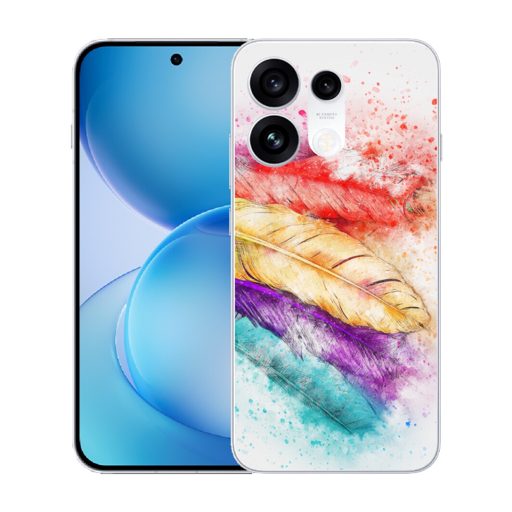 Gélový kryt mmCase na Oppo Reno 16 Pro 5G - farebné perie