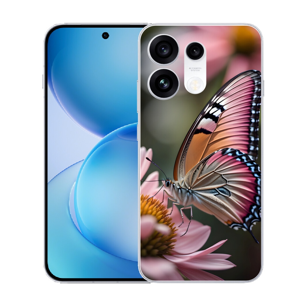 Gélový kryt mmCase na Oppo Reno 16 Pro 5G - farebný motýľ