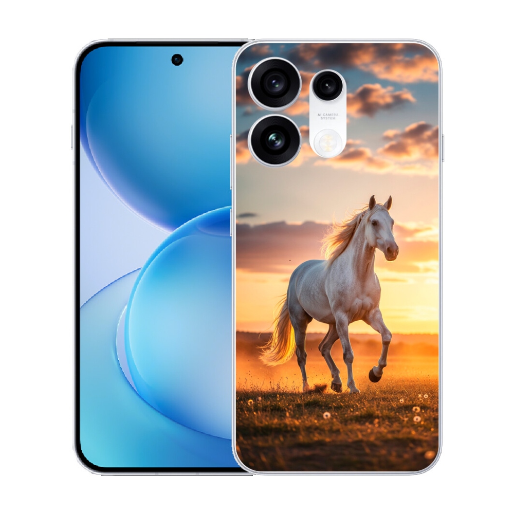 Gélový kryt mmCase na Oppo Reno 16 Pro 5G - bežiaci biely kôň 2