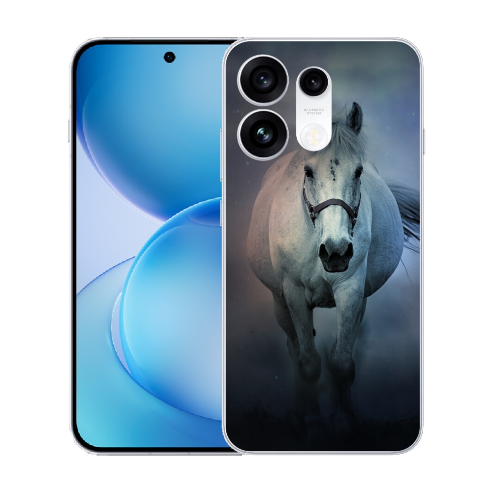 Gélový kryt mmCase na Oppo Reno 16 Pro 5G - bežiaci biely kôň