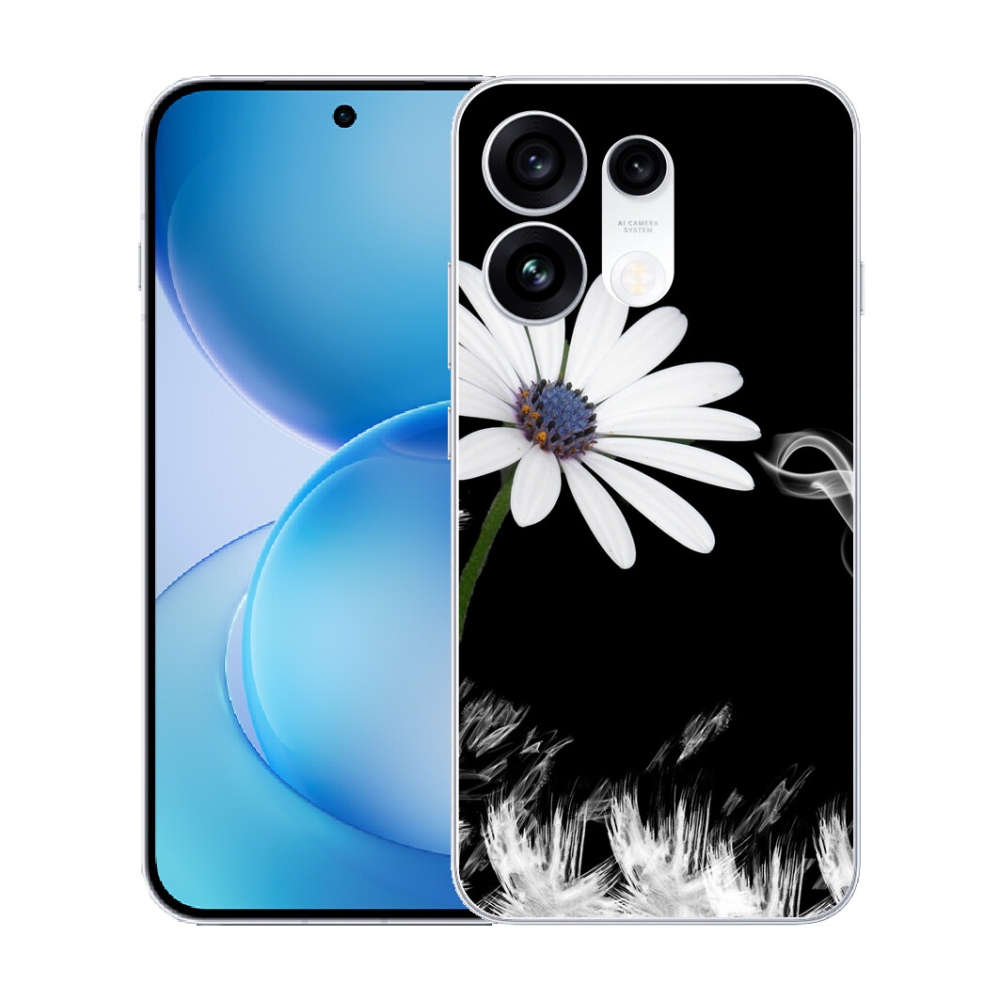 Gélový kryt mmCase na Oppo Reno 16 Pro 5G - biely kvet