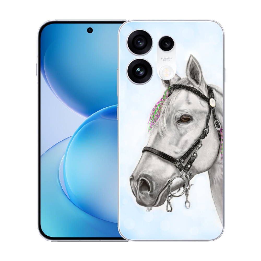 Gélový kryt mmCase na Oppo Reno 16 Pro 5G - biely kôň 1