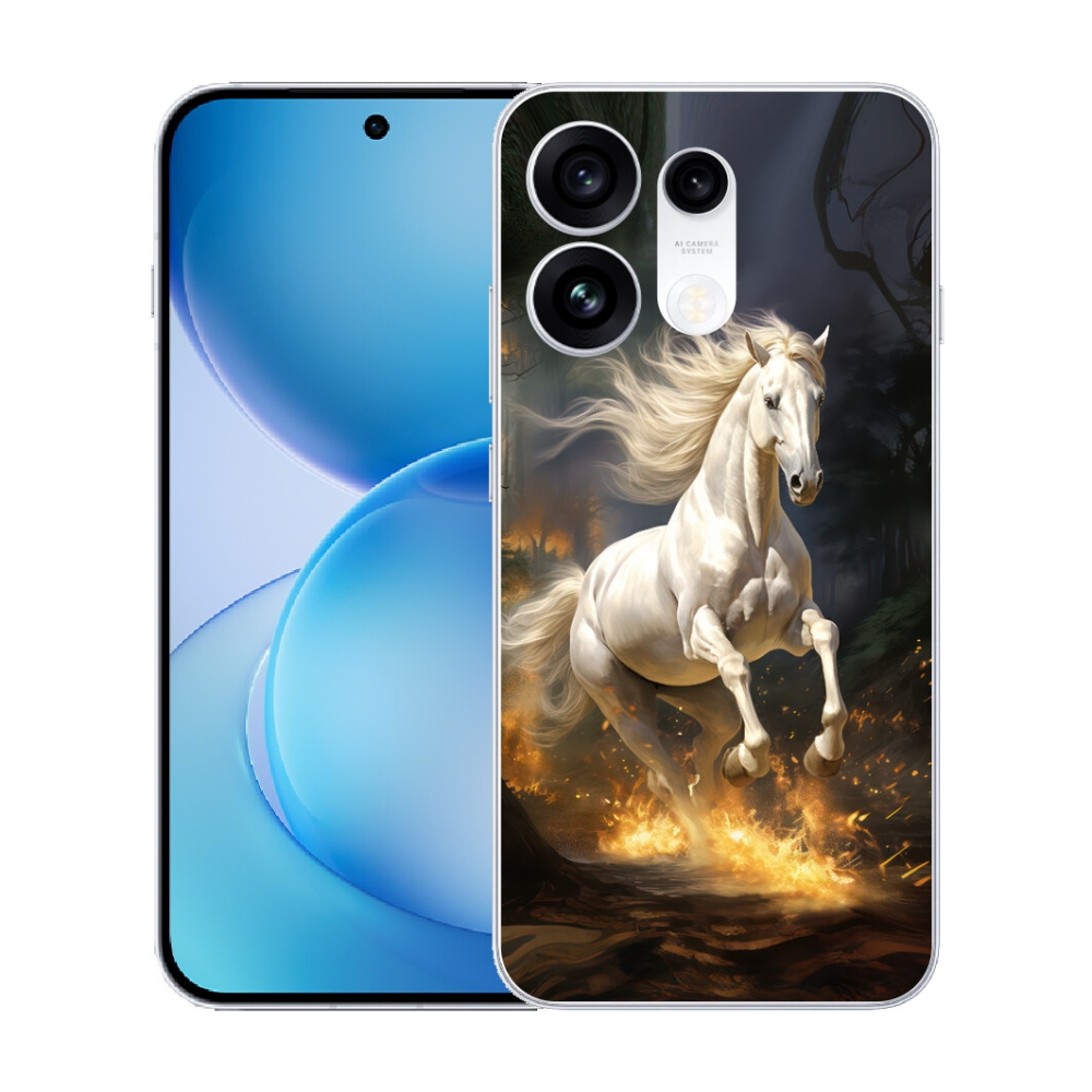 Gélový kryt mmCase na Oppo Reno 16 Pro 5G - biely kôň 2