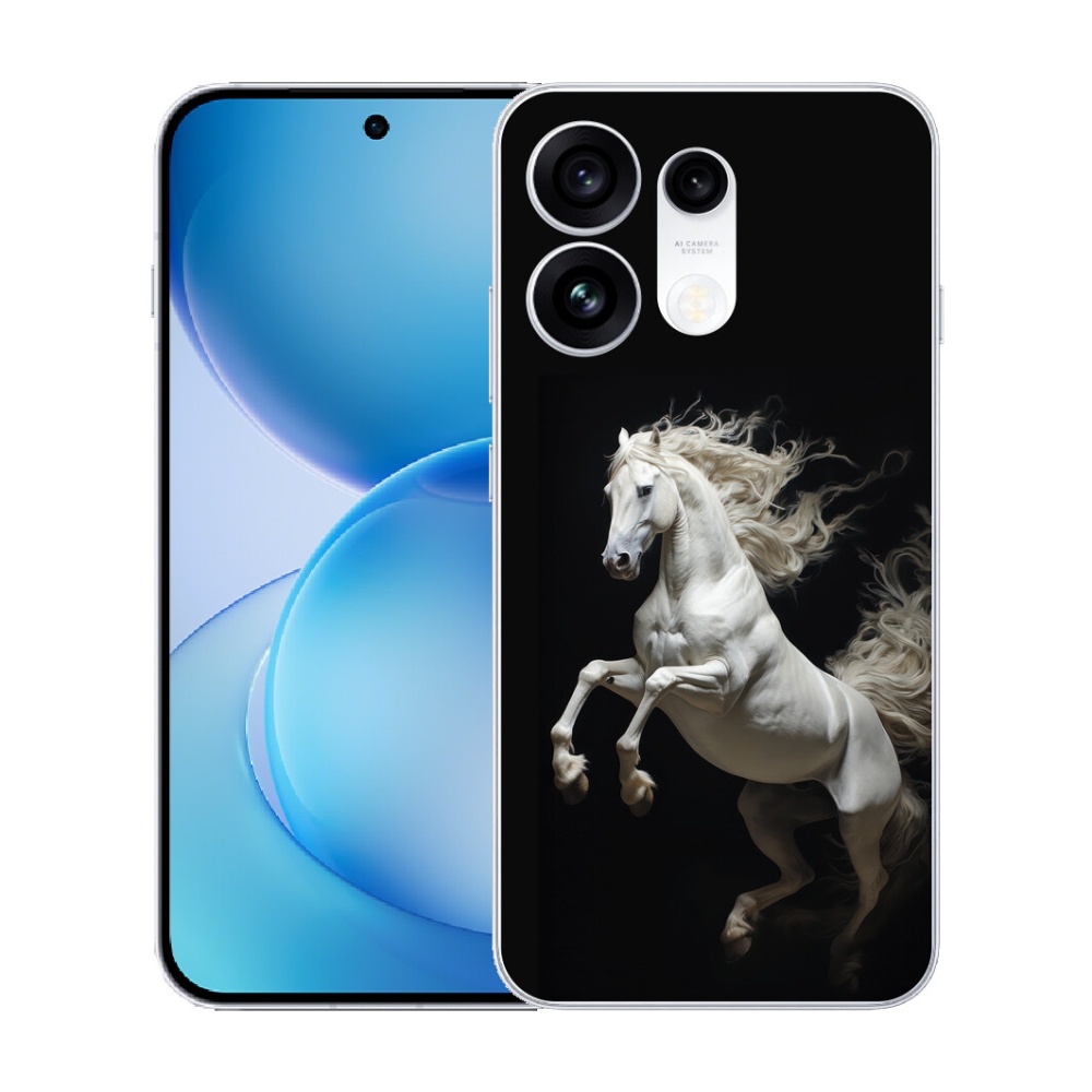 Gélový kryt mmCase na Oppo Reno 16 Pro 5G - biely kôň 4