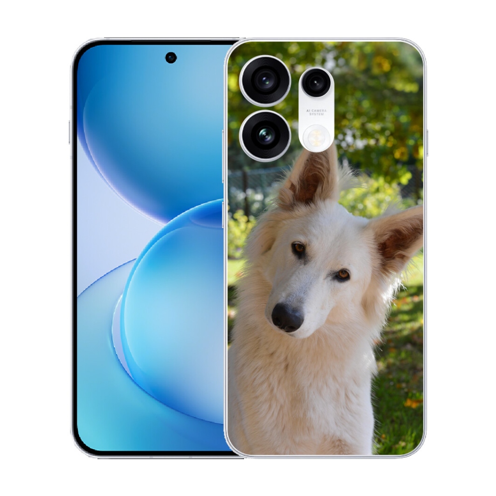 Gélový kryt mmCase na Oppo Reno 16 Pro 5G - biely švajčiarsky ovčiak 1