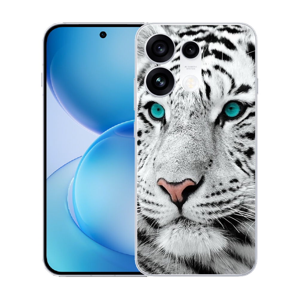 Gélový kryt mmCase na Oppo Reno 16 Pro 5G - biely tiger