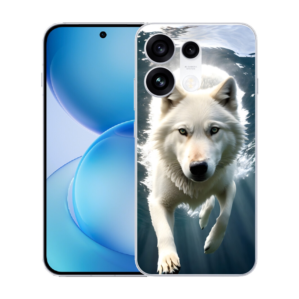 Gélový kryt mmCase na Oppo Reno 16 Pro 5G - biely vlk