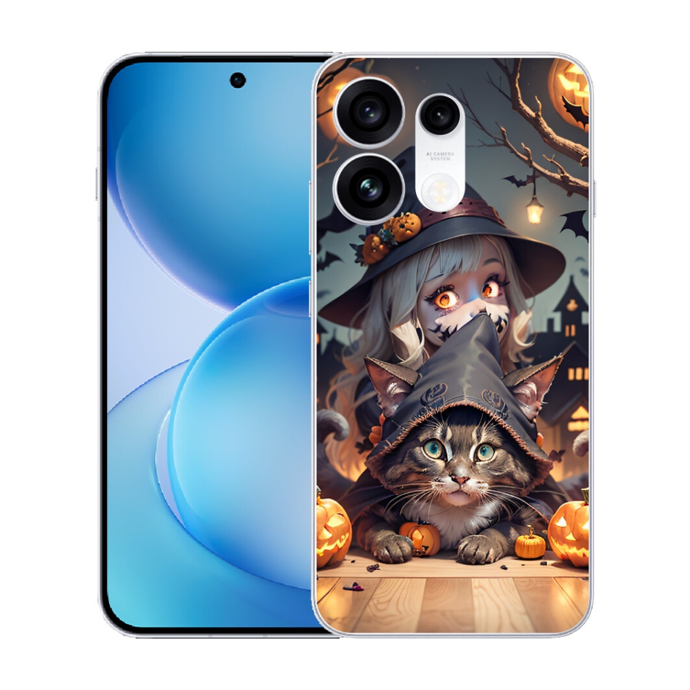 Gélový kryt mmCase na Oppo Reno 16 Pro 5G - čarodejnica s mačkou