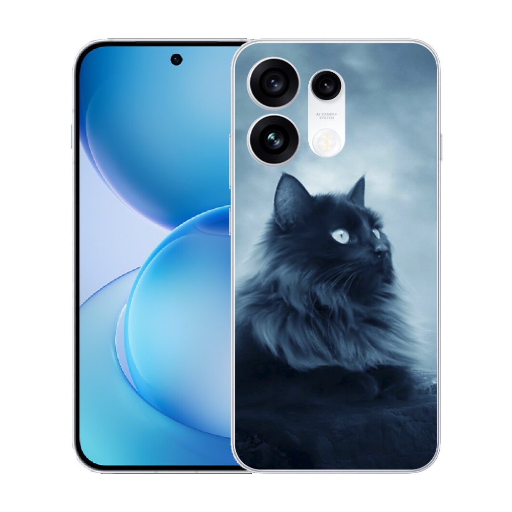 Gélový kryt mmCase na Oppo Reno 16 Pro 5G - čierna mačka 1