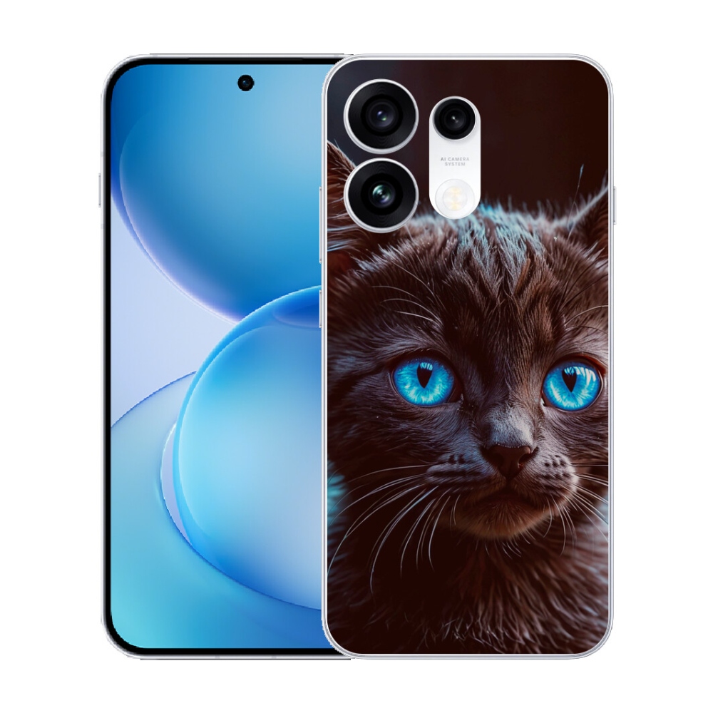 Gélový kryt mmCase na Oppo Reno 16 Pro 5G - čierne mačiatko 2