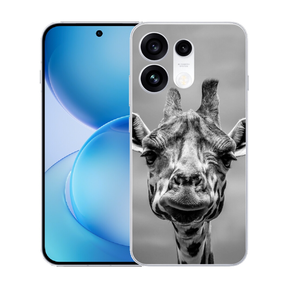 Gélový kryt mmCase na Oppo Reno 16 Pro 5G - čiernobiela žirafa