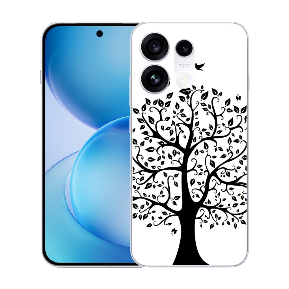 Gélový kryt mmCase na Oppo Reno 16 Pro 5G - čiernobiely strom