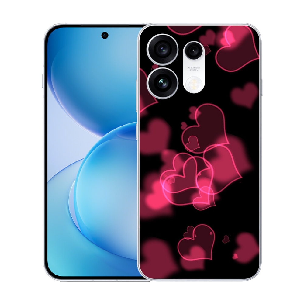 Gélový kryt mmCase na Oppo Reno 16 Pro 5G - červená srdiečka