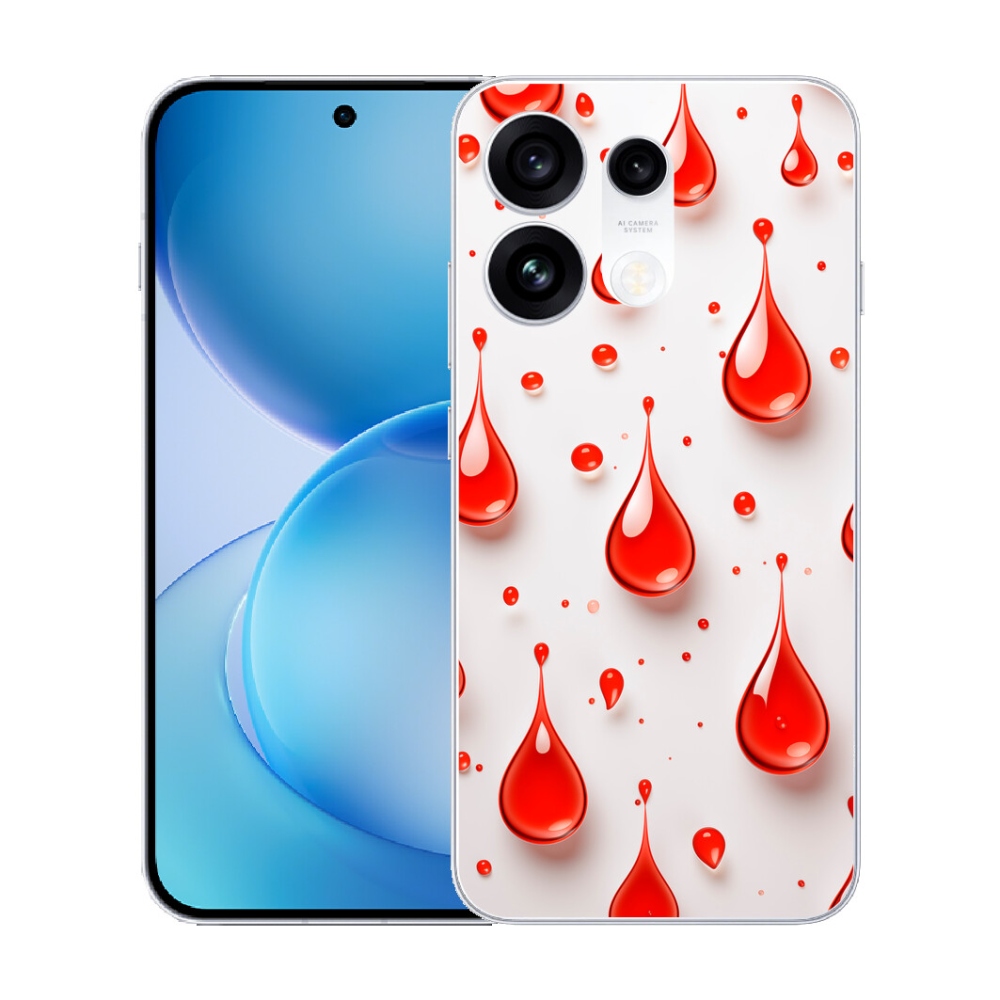 Gélový kryt mmCase na Oppo Reno 16 Pro 5G - červené kvapky