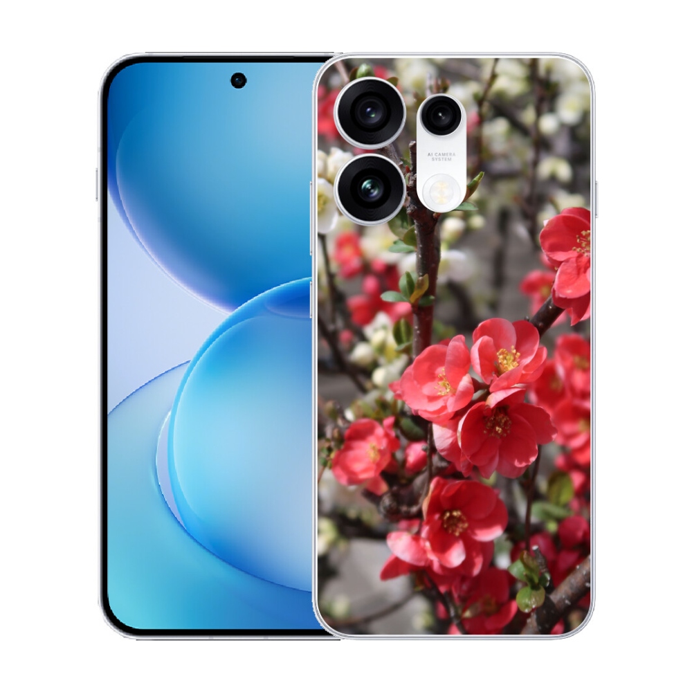 Gélový kryt mmCase na Oppo Reno 16 Pro 5G - červené kvety
