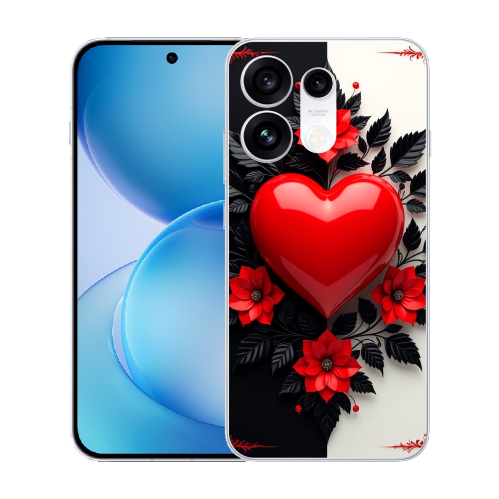 Gélový kryt mmCase na Oppo Reno 16 Pro 5G - červené srdce