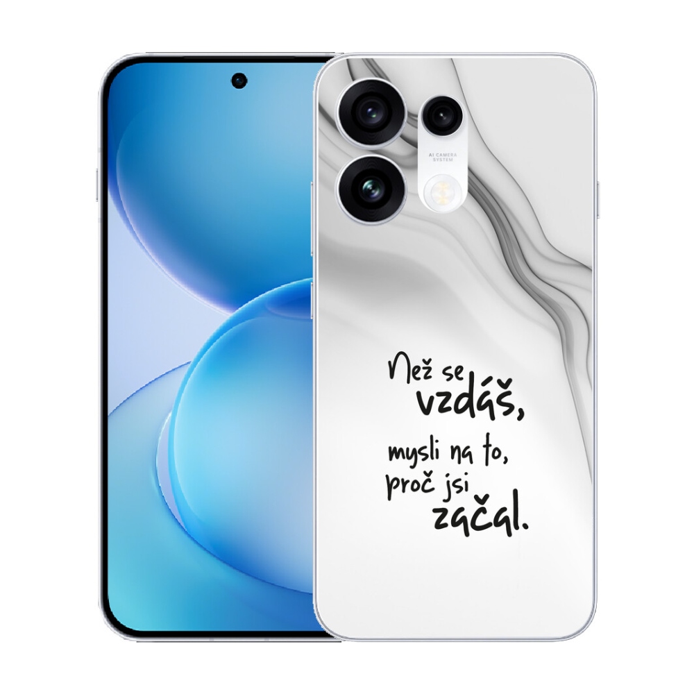 Gélový kryt mmCase na Oppo Reno 16 Pro 5G - citát 2 biele pozadie