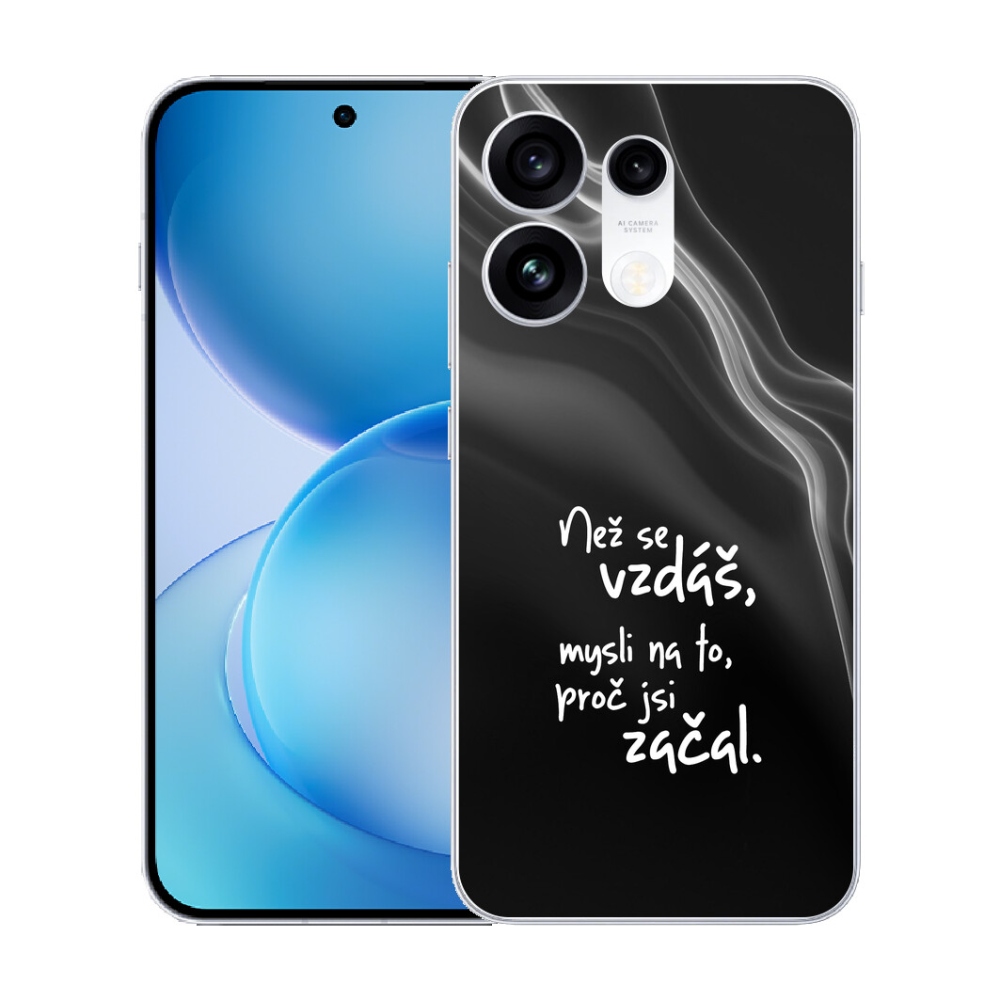 Gélový kryt mmCase na Oppo Reno 16 Pro 5G - citát 2 čierne pozadie