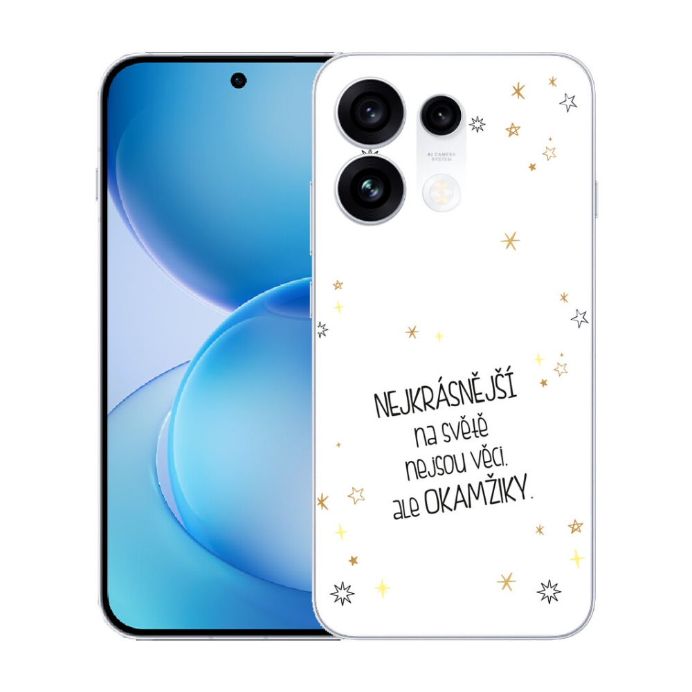 Gélový kryt mmCase na Oppo Reno 16 Pro 5G - citát 4 biele pozadie