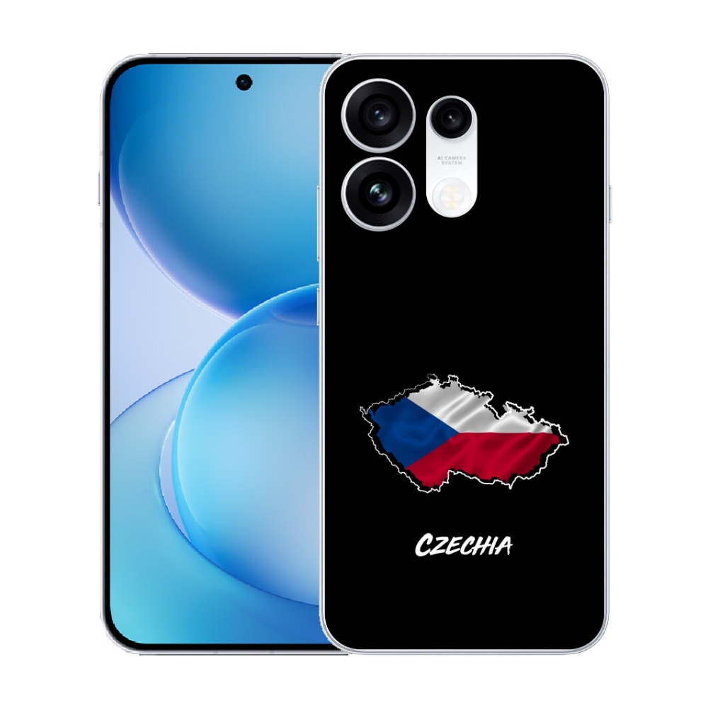 Gélový kryt mmCase na Oppo Reno 16 Pro 5G - Czechia čierne pozadie