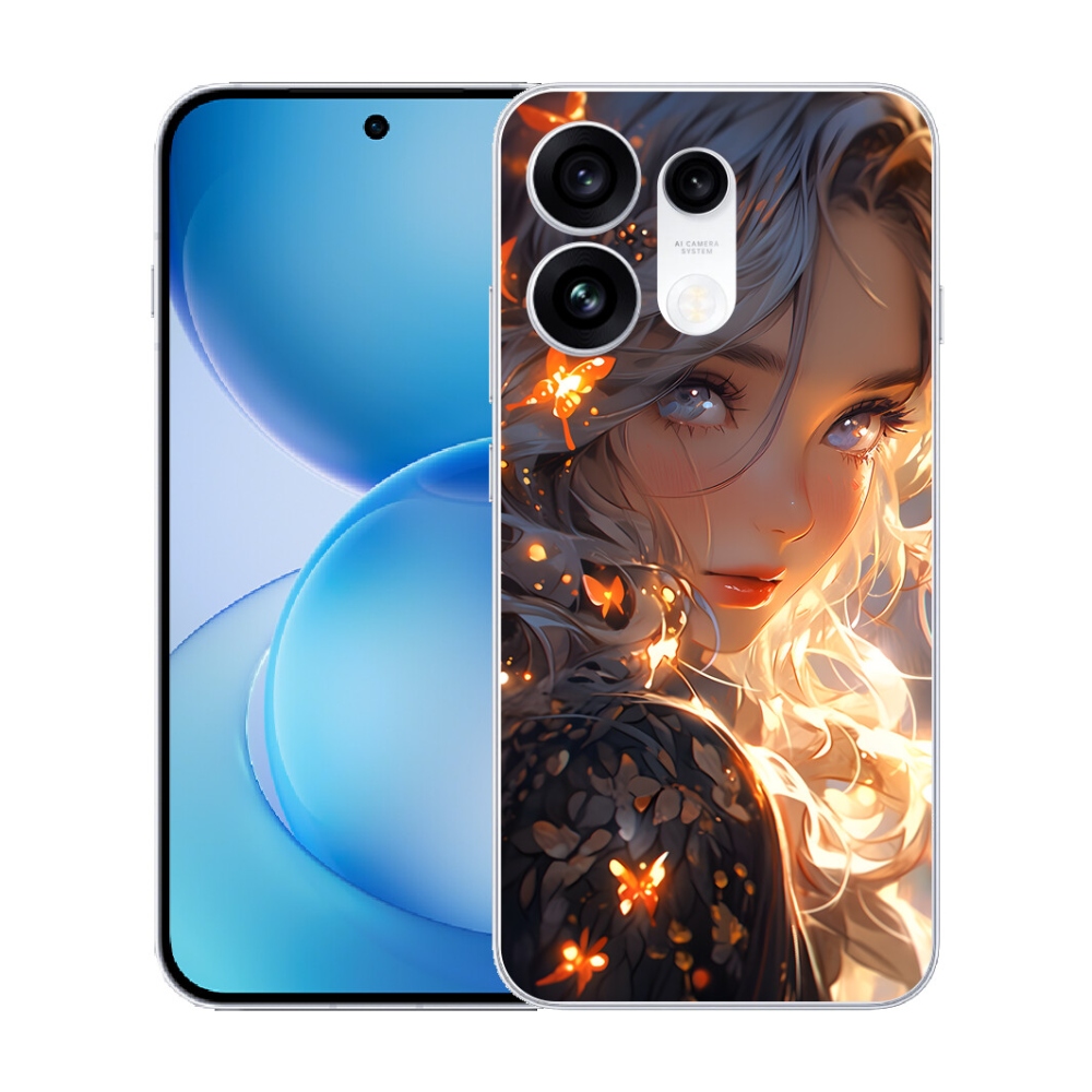 Gélový kryt mmCase na Oppo Reno 16 Pro 5G - dievča a motýle
