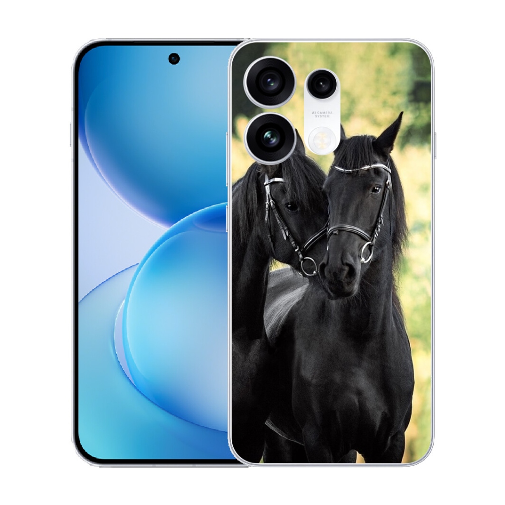 Gélový kryt mmCase na Oppo Reno 16 Pro 5G - dva čierne kone