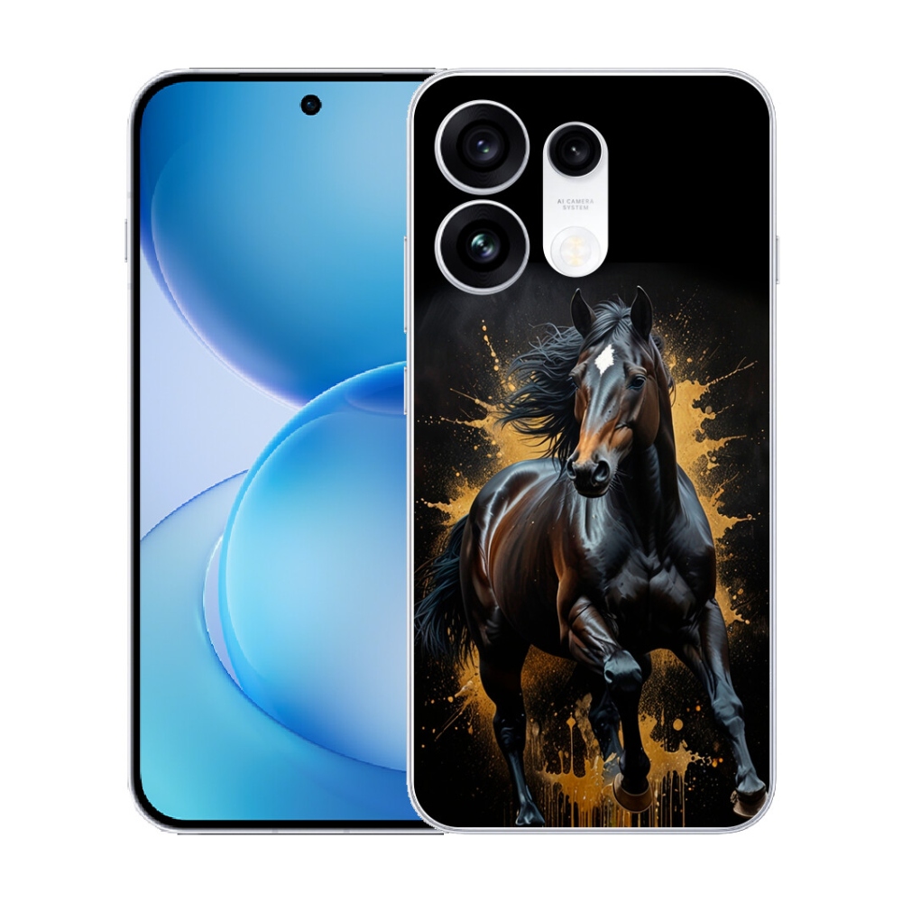 Gélový kryt mmCase na Oppo Reno 16 Pro 5G - elegantný čierny žrebec