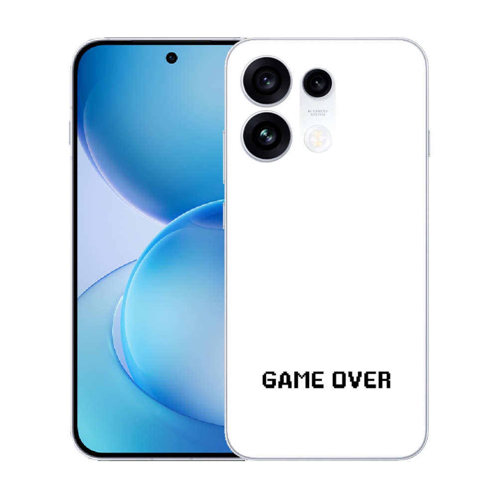 Gélový kryt mmCase na Oppo Reno 16 Pro 5G - game over biele pozadie