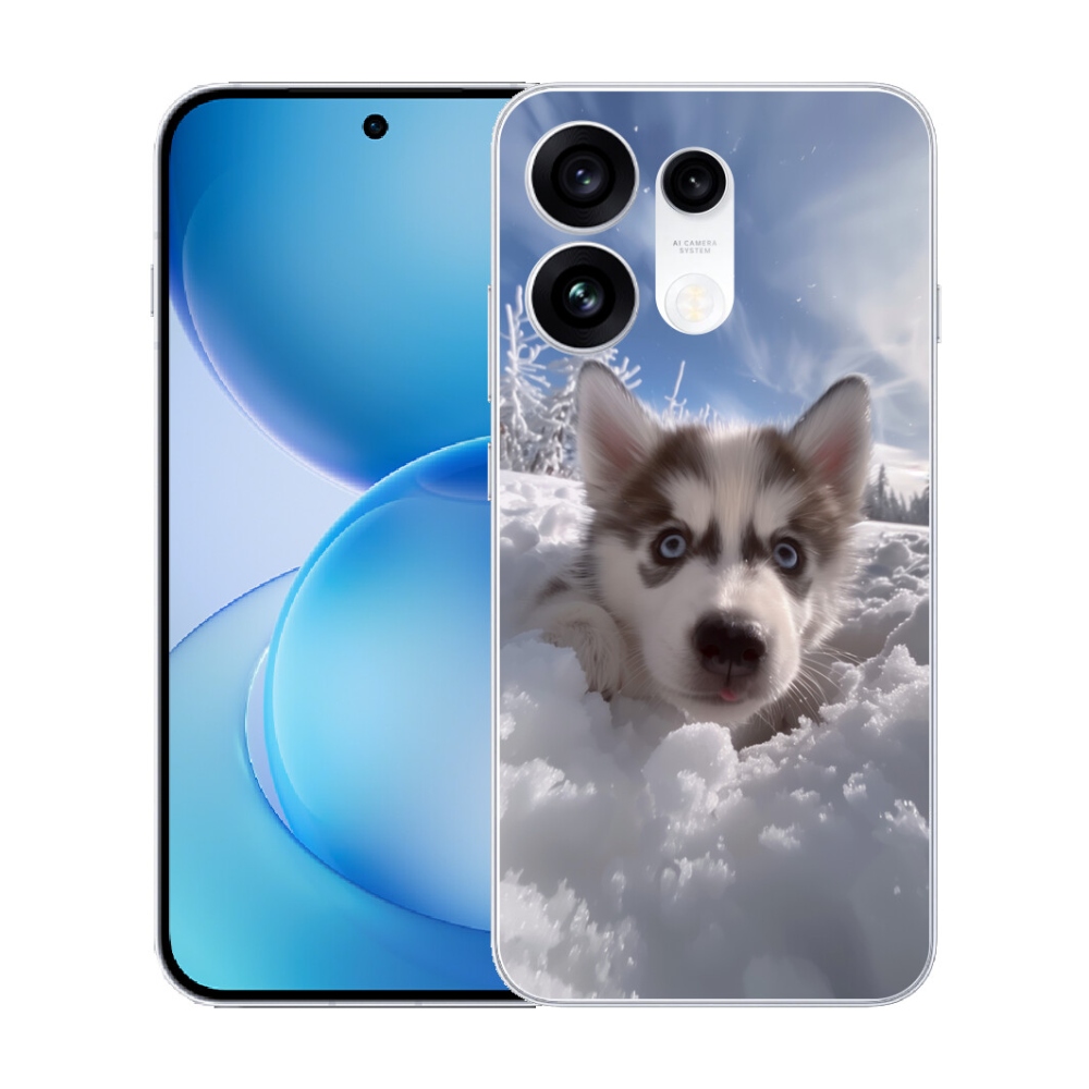 Gélový kryt mmCase na Oppo Reno 16 Pro 5G - husky v snehu