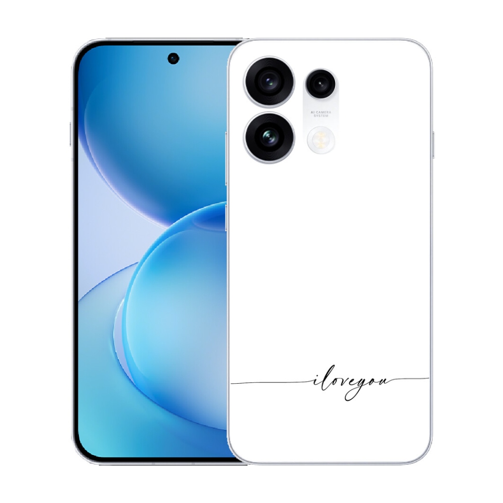 Gélový kryt mmCase na Oppo Reno 16 Pro 5G - I love you biele pozadie