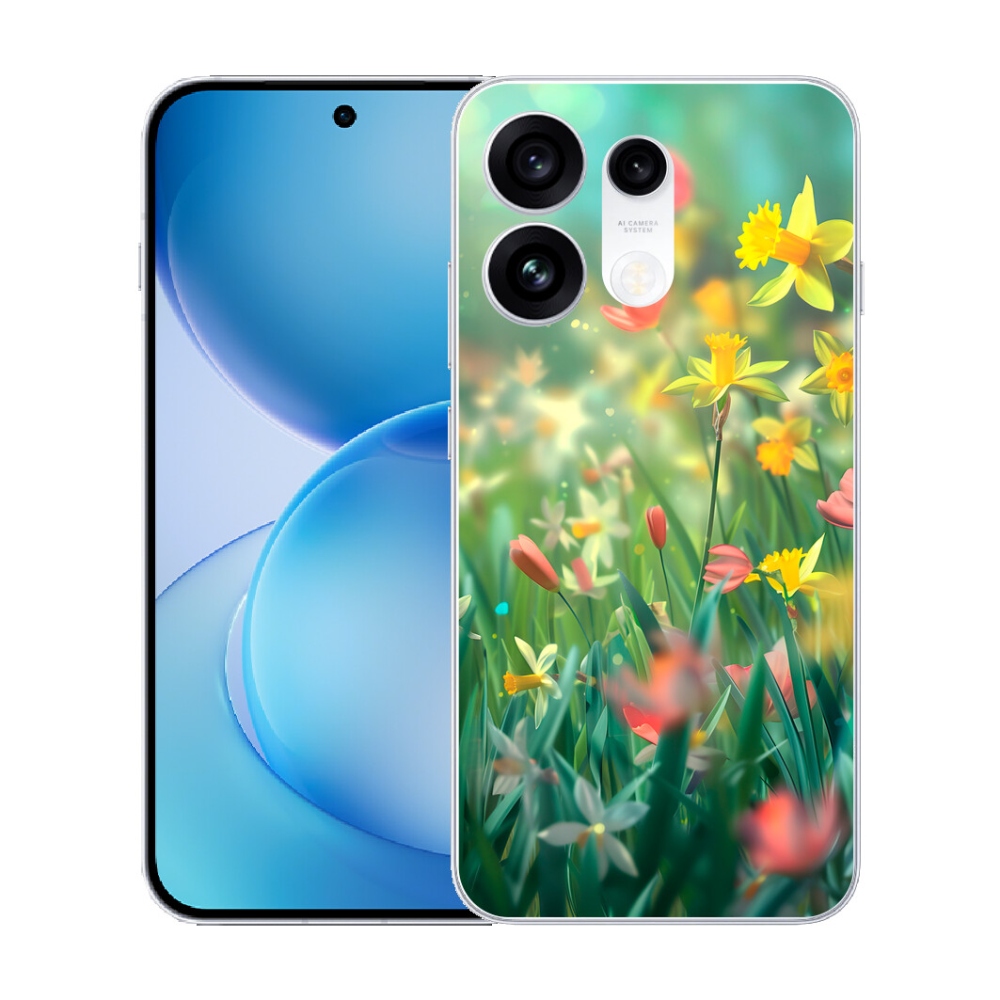 Gélový kryt mmCase na Oppo Reno 16 Pro 5G - jarné kvety