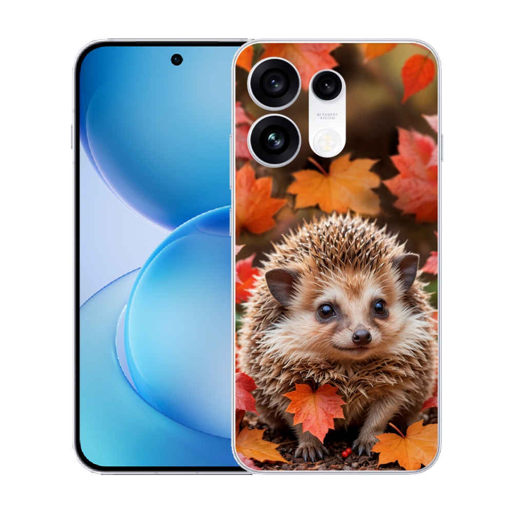 Gélový kryt mmCase na Oppo Reno 16 Pro 5G - ježko v lístia