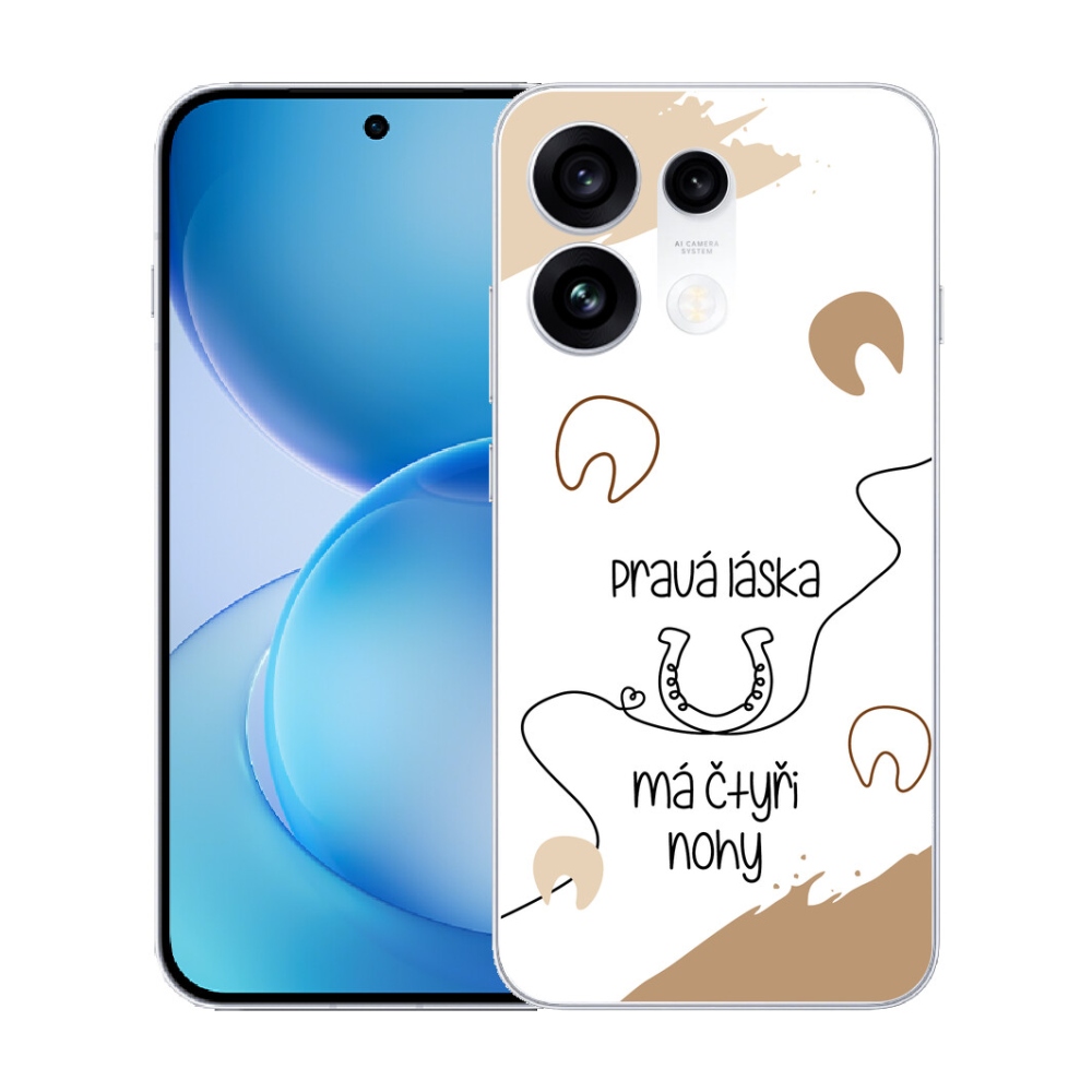 Gélový kryt mmCase na Oppo Reno 16 Pro 5G - konský motív biele pozadie