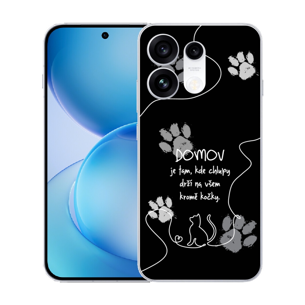 Gélový kryt mmCase na Oppo Reno 16 Pro 5G - mačacie motív čierne pozadie