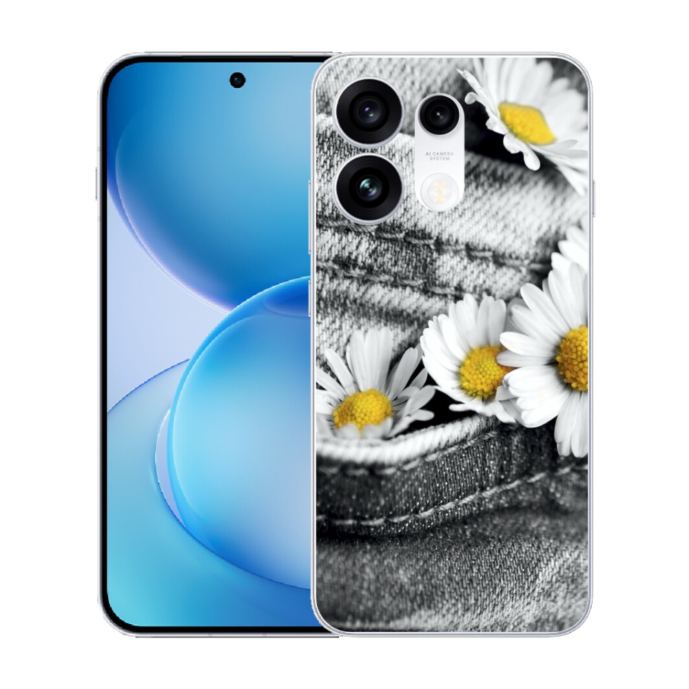 Gélový kryt mmCase na Oppo Reno 16 Pro 5G - margaréty