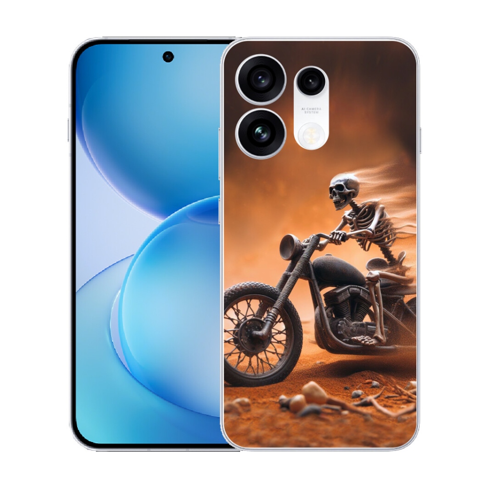 Gélový kryt mmCase na Oppo Reno 16 Pro 5G - kostra na motorke