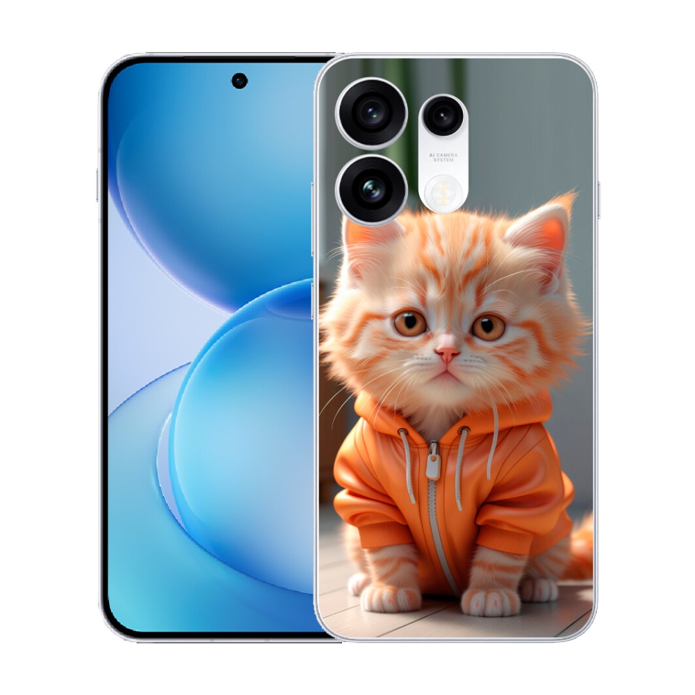Gélový kryt mmCase na Oppo Reno 16 Pro 5G - mačiatko v mikine