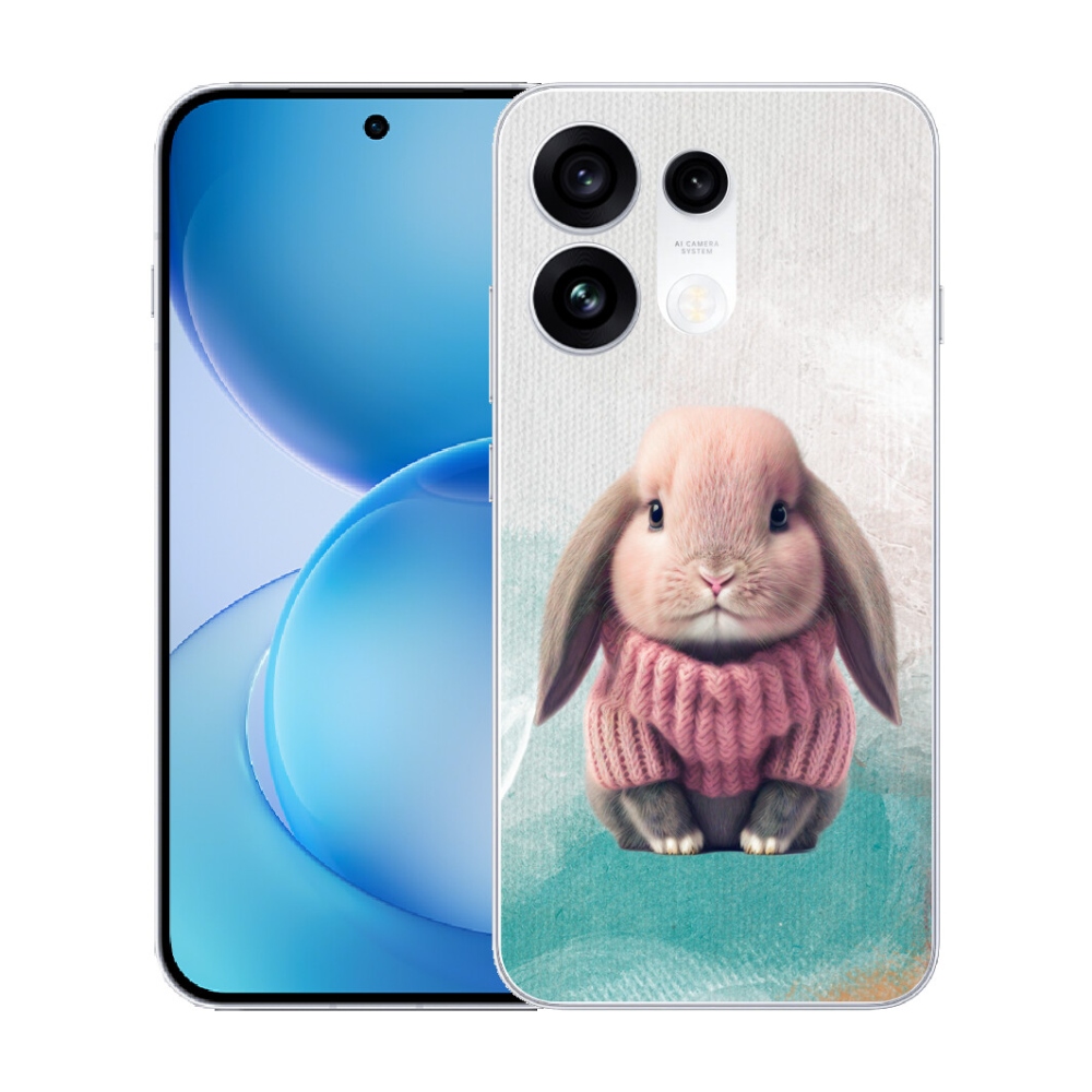 Gélový kryt mmCase na Oppo Reno 16 Pro 5G - zajačik vo svetri
