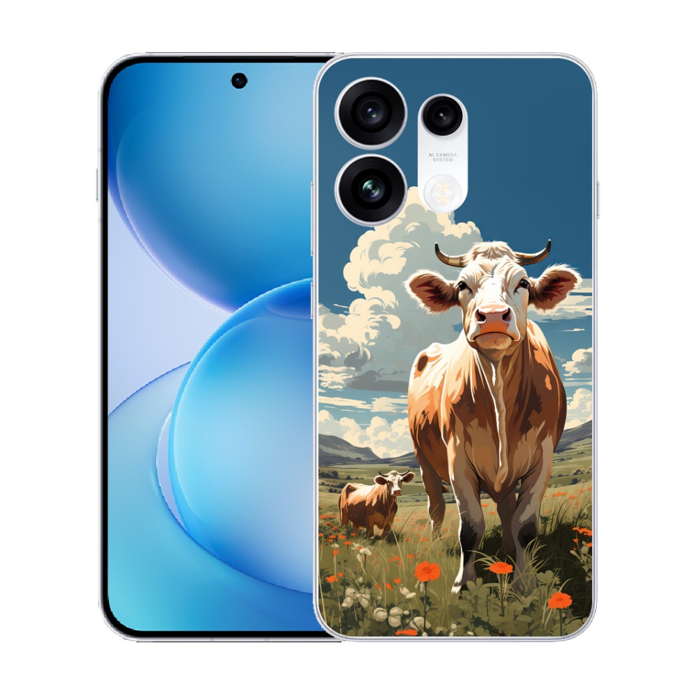 Gélový kryt mmCase na Oppo Reno 16 Pro 5G - kravy na lúke