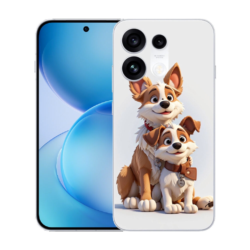 Gélový kryt mmCase na Oppo Reno 16 Pro 5G - kreslenie psy