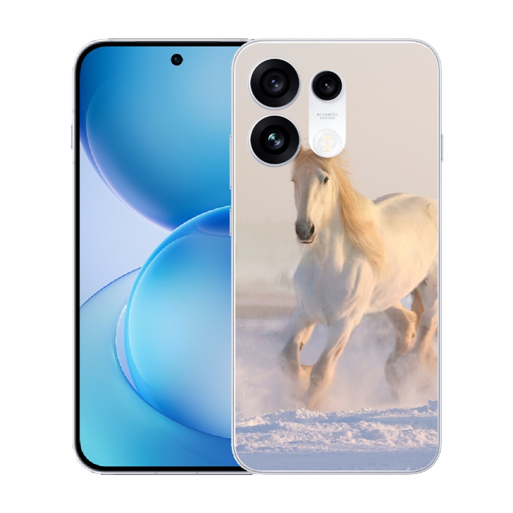 Gélový kryt mmCase na Oppo Reno 16 Pro 5G - kôň v snehu