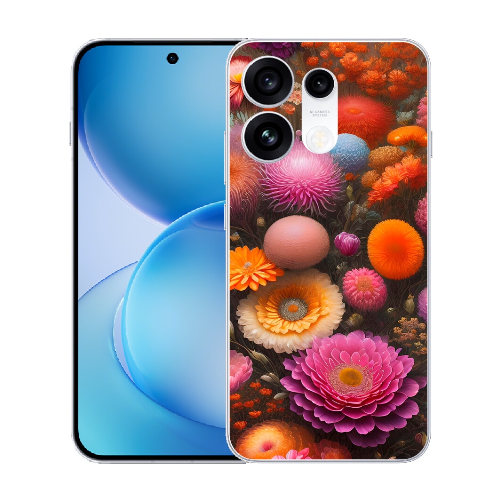 Gélový kryt mmCase na Oppo Reno 16 Pro 5G - kvetinová kompozícia