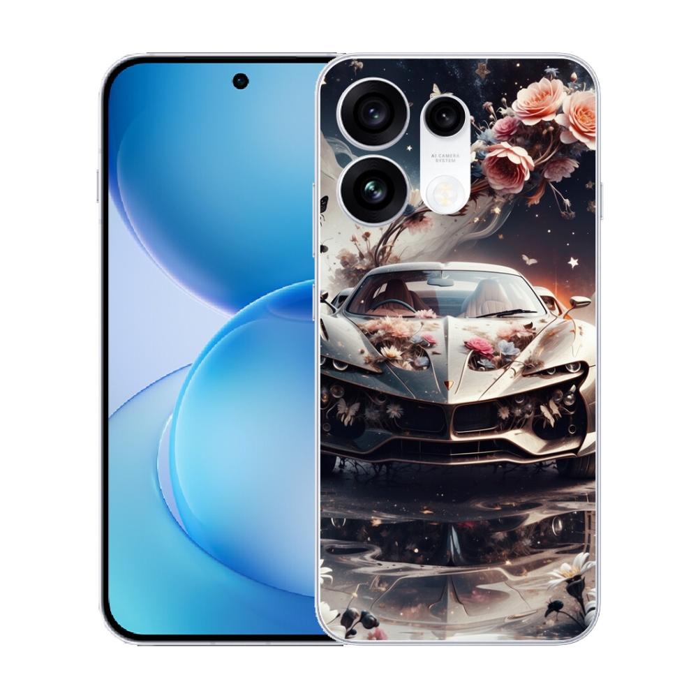 Gélový kryt mmCase na Oppo Reno 16 Pro 5G - kvetinový športový automobil