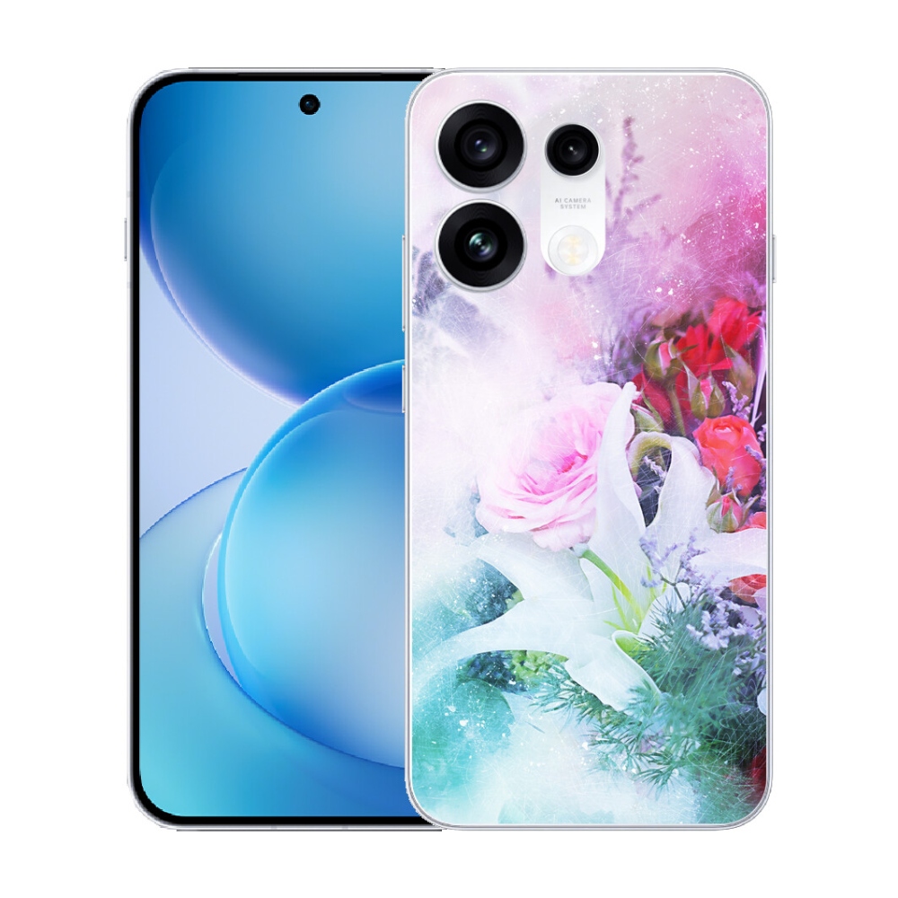 Gélový kryt mmCase na Oppo Reno 16 Pro 5G - kvety 4
