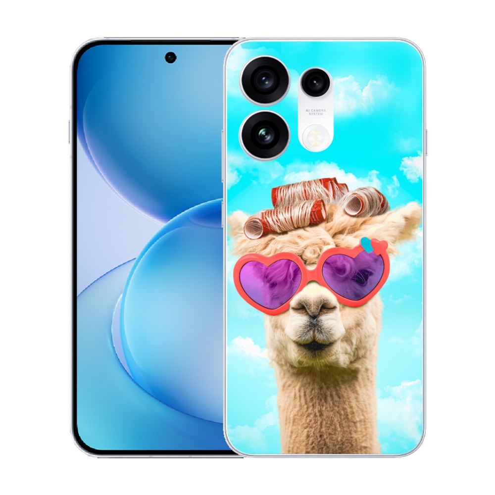 Gélový kryt mmCase na Oppo Reno 16 Pro 5G - lama s okuliarmi