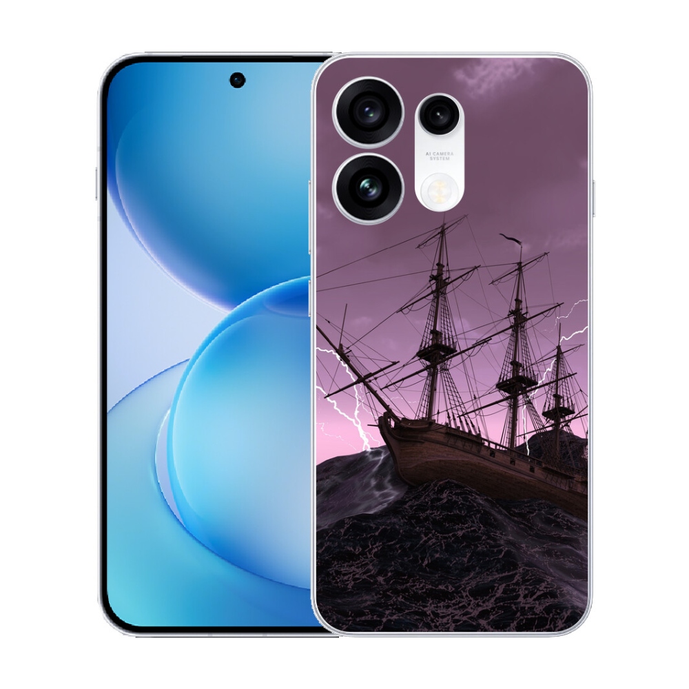 Gélový kryt mmCase na Oppo Reno 16 Pro 5G - loď v búrke